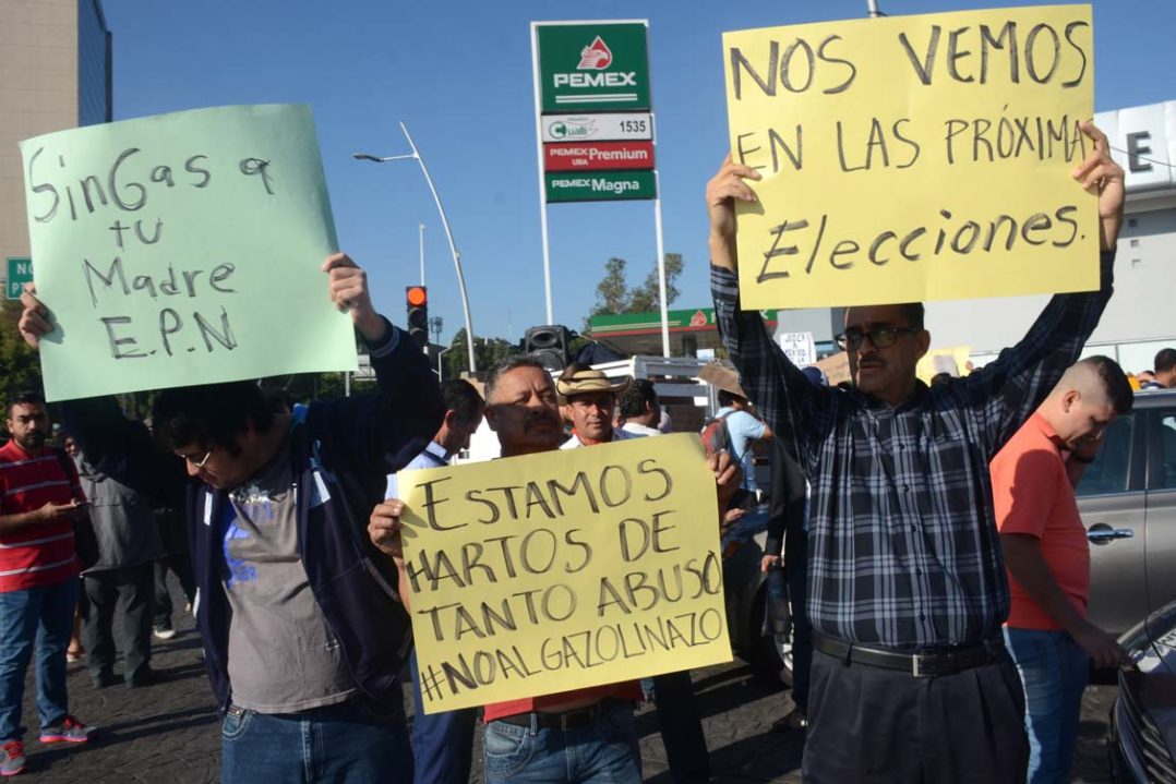 Protestas por el gasolinazo en Guadalajara.